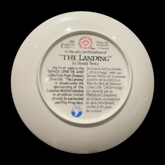 Vintage Collector Plate "The Landing" by Donald Pentz, 1986 - Picture 2 of 2